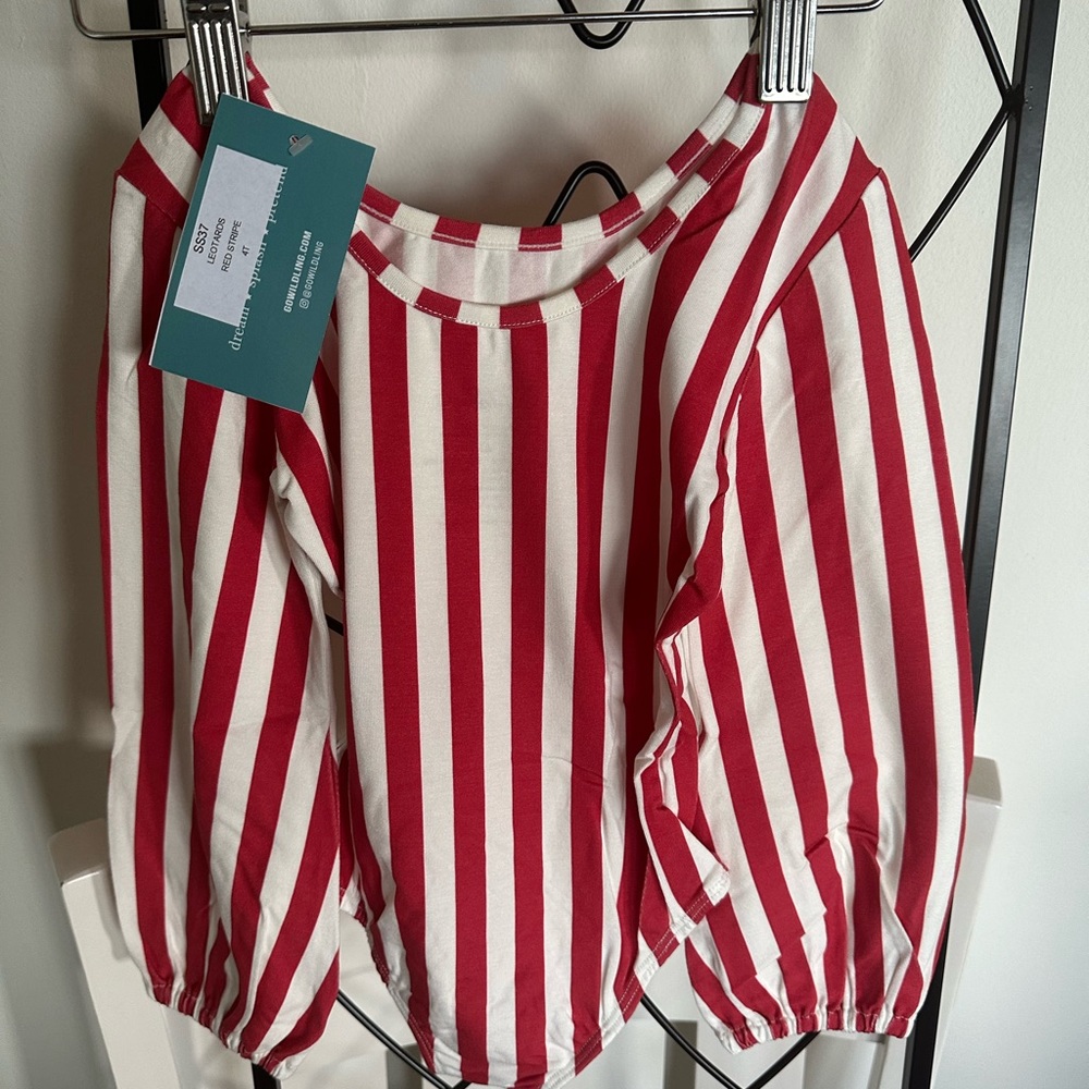 Well Dressed Wolf Wildling Leotards Red Stripe SS37 NWT!